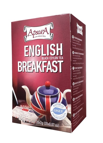 English Breakfast tēja Apsara, paciņās (min. pasūtījuma daudzums 1 vienība)