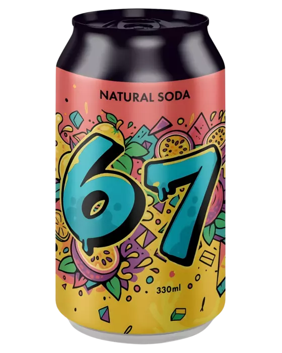 Carbonated drink 67 with quince and passion fruit flavor, 0.33 L